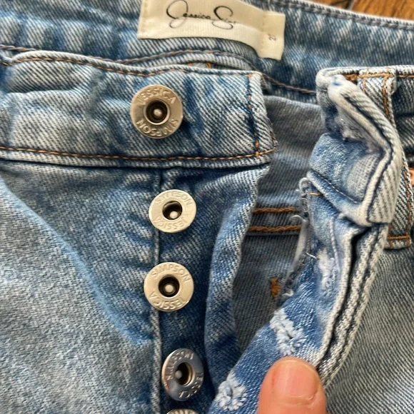 Jessica Simpson light wash blue denim jeans button fly flirt straight boot sz 27 - Picture 3 of 15